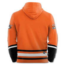 Load image into Gallery viewer, Danbury Hat Tricks Alternate Logo Orange Hockey Hoodie