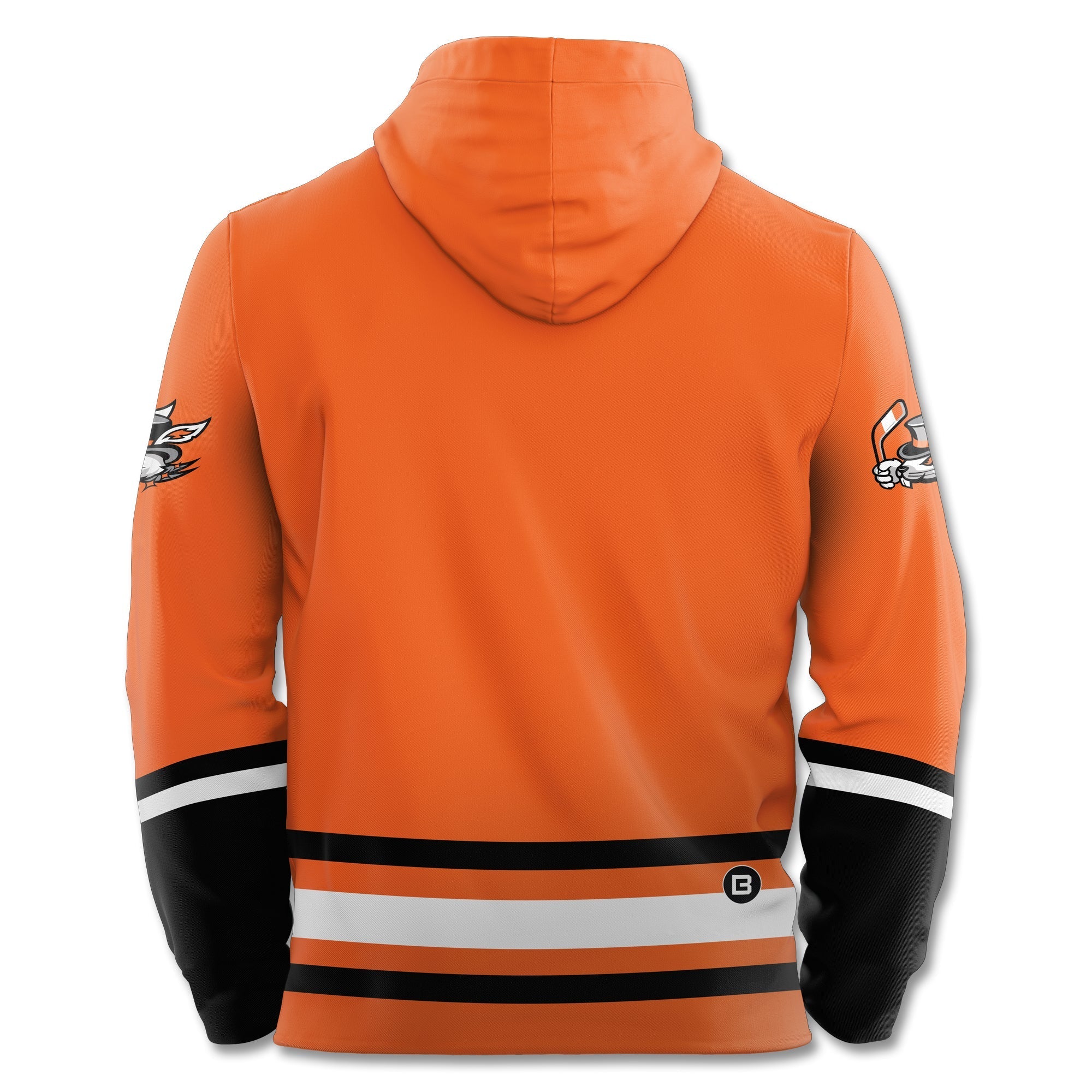 Danbury Hat Tricks Alternate Logo Orange Hockey Hoodie