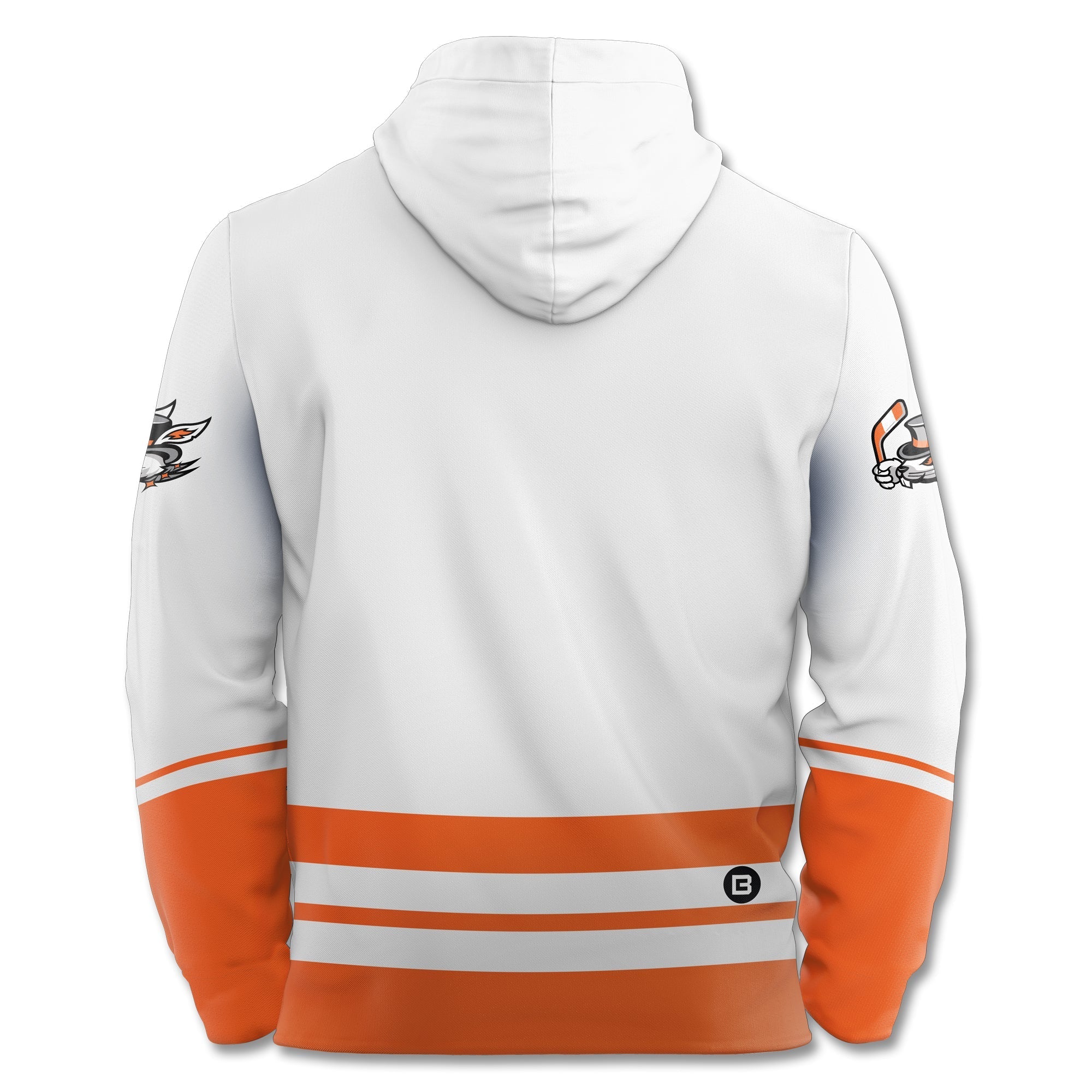 Danbury Hat Tricks Alternate Logo White Hockey Hoodie