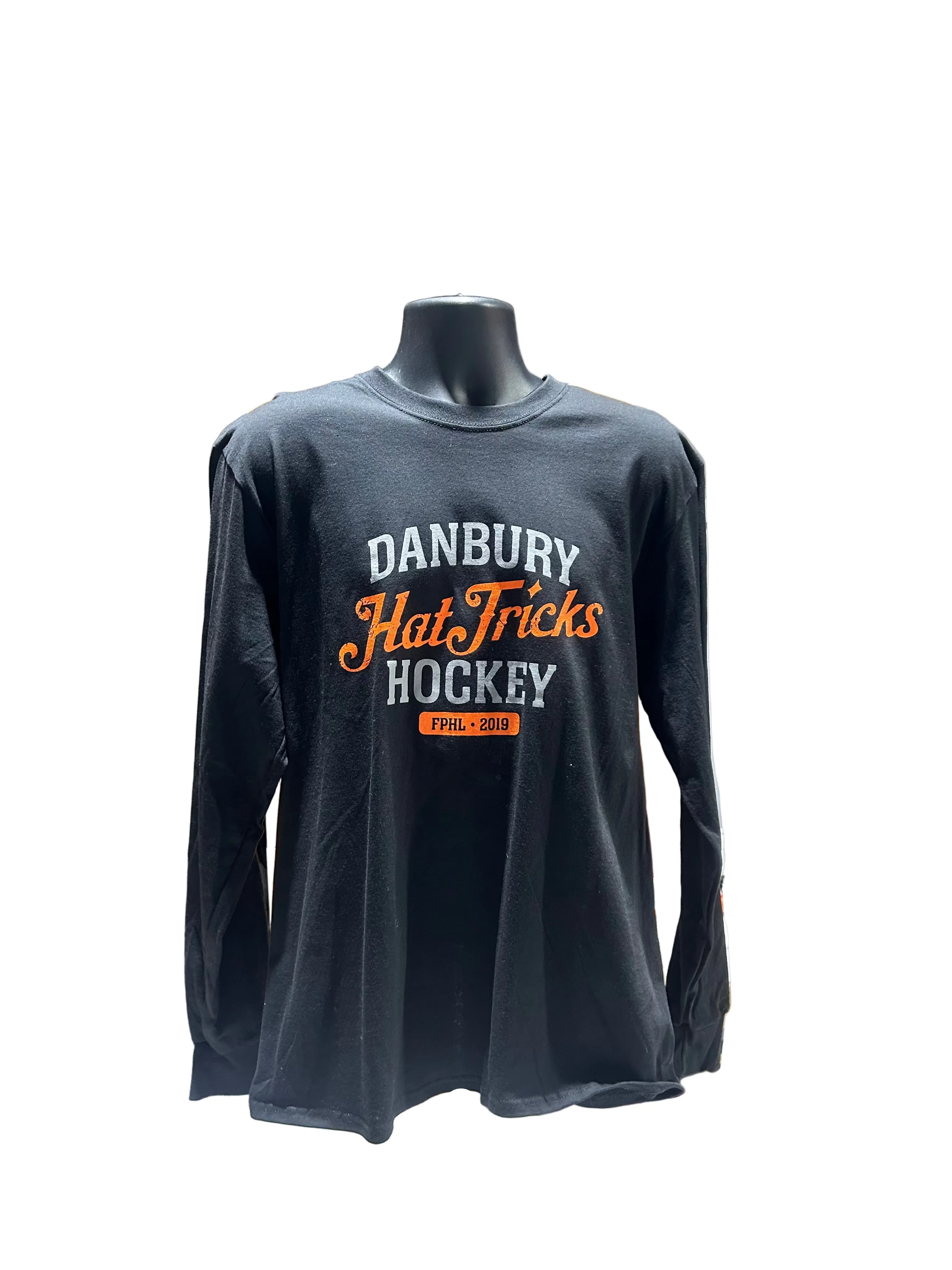 Black Long Sleeve "Danbury Hat Tricks Hockey"