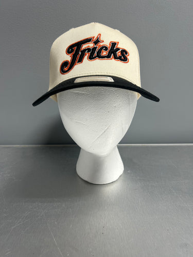 NEW! Cream and Black Puff Printed “Tricks” spellout w/ diamonds on the side
