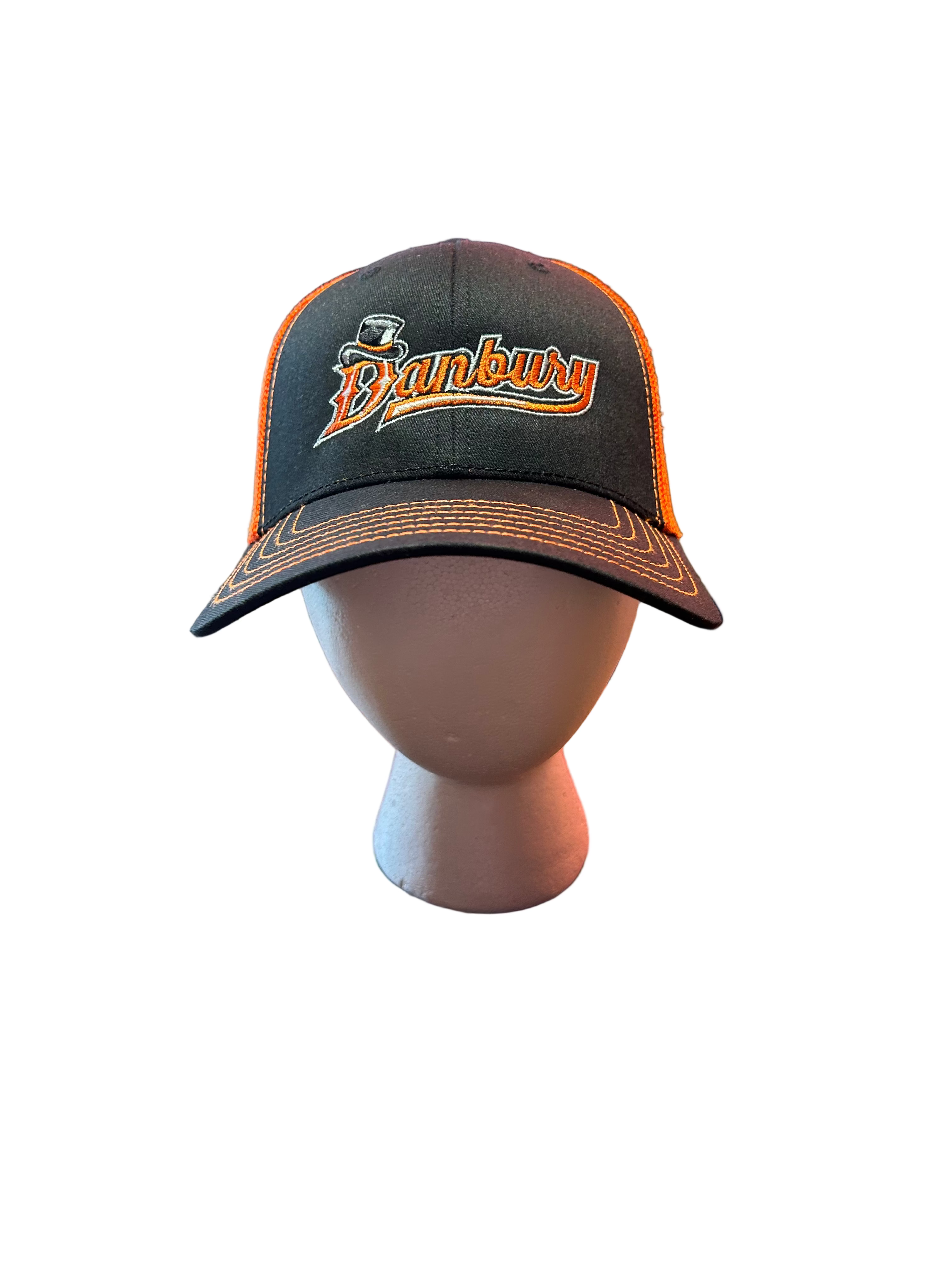 “Danbury” spellout orange mesh SnapBack